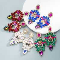 Nihaojewelry Wholesale Jewelry Alloy Colorful Diamond Water Drop Earrings main image 1