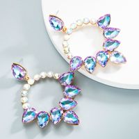 Wholesale Jewelry New Multi-layer Drop-shaped Glass Diamond-studded Earrings Nihaojewelry main image 3