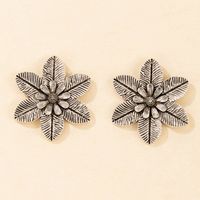 Nihaojewelry Gros Bijoux Ethniques Argent Feuille De Fleur Grandes Boucles D&#39;oreilles main image 4