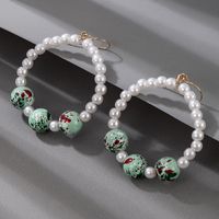 Nihaojewelry Wholesale Jewelry Simple Pearl Beads Big Circle Earrings main image 1