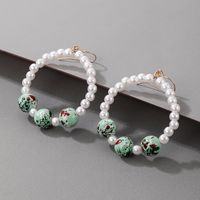 Nihaojewelry Wholesale Jewelry Simple Pearl Beads Big Circle Earrings main image 3
