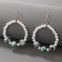 Nihaojewelry Wholesale Jewelry Simple Pearl Beads Big Circle Earrings main image 4