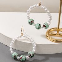 Nihaojewelry Wholesale Jewelry Simple Pearl Beads Big Circle Earrings main image 5