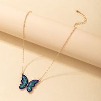 Vente En Gros Collier Pendentif Papillon Simple Diamant Bleu Nihaojewelry main image 5