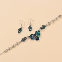 Wholesale Jewelry Blue Heart Necklace Earrings Set Nihaojewelry main image 4