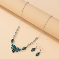 الجملة مجوهرات الأزرق القلب قلادة أقراط مجموعة Nihaojewelry main image 5