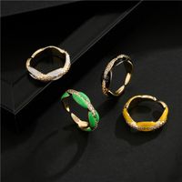 Nihaojewelry Wholesale Jewelry New Copper Inlaid Zircon Electroplating Opening Ring main image 1