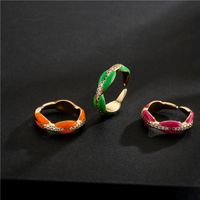 Nihaojewelry Wholesale Jewelry New Copper Inlaid Zircon Electroplating Opening Ring main image 6