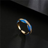 Nihaojewelry Wholesale Jewelry New Copper Inlaid Zircon Electroplating Opening Ring main image 5