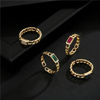 Nihaojewelry Wholesale Jewelry  Fashion Simple Chain Copper Zircon Open Ring main image 1