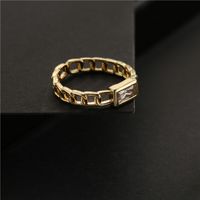 Nihaojewelry Wholesale Jewelry  Fashion Simple Chain Copper Zircon Open Ring main image 4