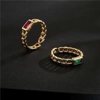 Nihaojewelry Wholesale Jewelry  Fashion Simple Chain Copper Zircon Open Ring main image 5