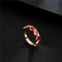 Nihaojewelry Wholesale Jewelry Copper Plated 18k Gold Dripping Heart Open Ring main image 5