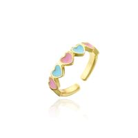Nihaojewelry Wholesale Jewelry Copper Plated 18k Gold Dripping Heart Open Ring main image 3