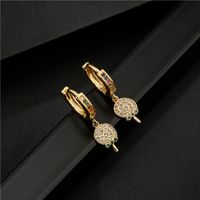 Vente En Gros Bijoux Boucles D&#39;oreilles Géométriques Sucette Zircon Cuivre Nihaojewelry main image 2