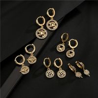 Vente En Gros Bijoux Boucles D&#39;oreilles Géométriques Sucette Zircon Cuivre Nihaojewelry main image 3