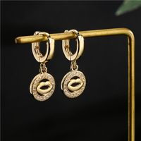 Wholesale Jewelry Copper Zircon Lips Geometric Earrings Nihaojewelry main image 1