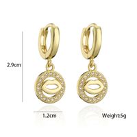 Wholesale Jewelry Copper Zircon Lips Geometric Earrings Nihaojewelry main image 5