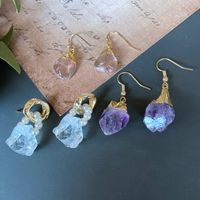 Nihaojewelry Fashion Irregular Transparent Stone Gold Rim Earrings Wholesale Jewelry main image 1