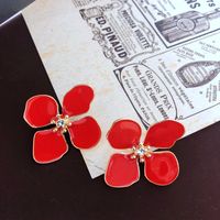 Nihaojewelry Korean Style Four-leaf Clover Color Enamel Earrings Wholesale Jewelry main image 5