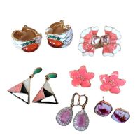 Nihaojewelry Korean Style Color Matching Drip Glaze Enamel Geometric Earrings Wholesale Jewelry main image 3