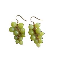 Nihaojewelry Fashion Green Stone Bead Resin Drip Glaze Earrings Wholesale Jewelry main image 6