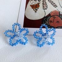 Wholesale Simple Woven Blue Flower Earrings Nihaojewelry main image 6