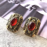 Vente En Gros Boucles D'oreilles Rétro Incrustées De Pierres Précieuses Émeraude Nihaojewelry main image 4