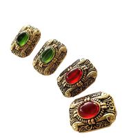 Wholesale Retro Inlaid Emerald Gem Stud Earrings Nihaojewelry main image 6