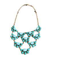 Nihaojewelry Wholesale Jewelry Blue-green Resin Gem Pendant Short Necklace main image 6