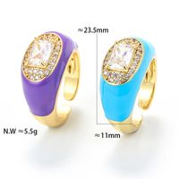 Wholesale Jewelry Retro Dripping Oil Micro Inlaid Copper Ring Nihaojewelry main image 6