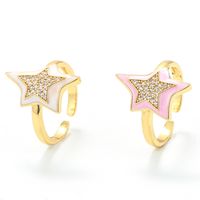 Wholesale Jewelry Drop Oil Five-pointed Star Copper Ring Nihaojewelry main image 1