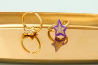 Wholesale Jewelry Drop Oil Five-pointed Star Copper Ring Nihaojewelry main image 4