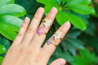 Wholesale Jewelry Drop Oil Five-pointed Star Copper Ring Nihaojewelry main image 5