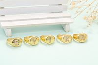 Nihaojewelry Wholesale Jewelry Fashion Micro-inlaid Zircon Circle Glossy Thick Ring main image 3