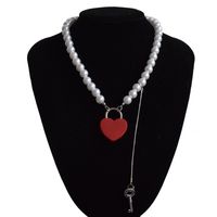 Wholesale Hip-hop Heart-shape Lock Pendant Necklace Nihaojewelry main image 3
