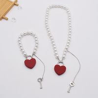 Wholesale Hip-hop Heart-shape Lock Pendant Necklace Nihaojewelry main image 4