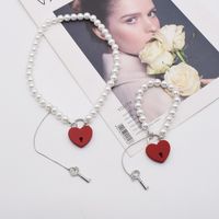 Wholesale Hip-hop Heart-shape Lock Pendant Necklace Nihaojewelry main image 6
