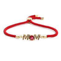 Wholesale Simple Red String Copper Inlaid Zircon Adjustable Bracelet Nihaojewelry main image 4