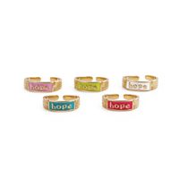 Nihaojewelry Fashion English Letters Copper Opening Adjustable Ring Wholesale Jewelry main image 2