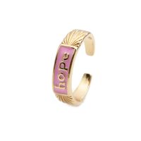 Nihaojewelry Fashion English Letters Copper Opening Adjustable Ring Wholesale Jewelry main image 4