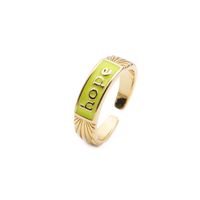 Nihaojewelry Fashion English Letters Copper Opening Adjustable Ring Wholesale Jewelry main image 6