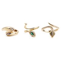 Nihaojewelry Fashion Snake-shape Copper Inlaid Zircon Ring main image 2