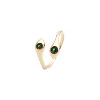 Nihaojewelry Fashion Snake-shape Copper Inlaid Zircon Ring main image 4