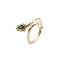 Nihaojewelry Fashion Snake-shape Copper Inlaid Zircon Ring main image 6