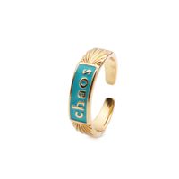 Nihaojewelry Simple Letters Dripping Oil Copper Inlaid Zircon Ring Wholesale Jewelry main image 5