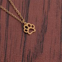 Wholesale Simple Dog Paw Pendant Stainless Steel Necklace Nihaojewelry main image 6