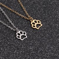 Wholesale Simple Dog Paw Pendant Stainless Steel Necklace Nihaojewelry main image 5