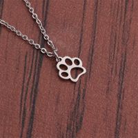 Wholesale Simple Dog Paw Pendant Stainless Steel Necklace Nihaojewelry main image 4