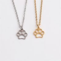 Wholesale Simple Dog Paw Pendant Stainless Steel Necklace Nihaojewelry main image 3